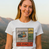 T-shirt Adventure Await Go Find It Retro Camping & Travel