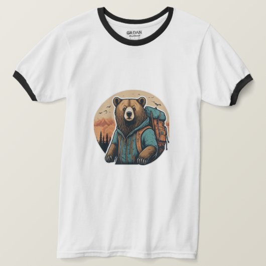 T-shirt Adventure Await : Joli sac à dos à oreilles (Design devant)