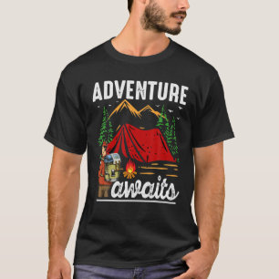 T-shirt Adventure Await Love Mountain Life RV Camping Rand