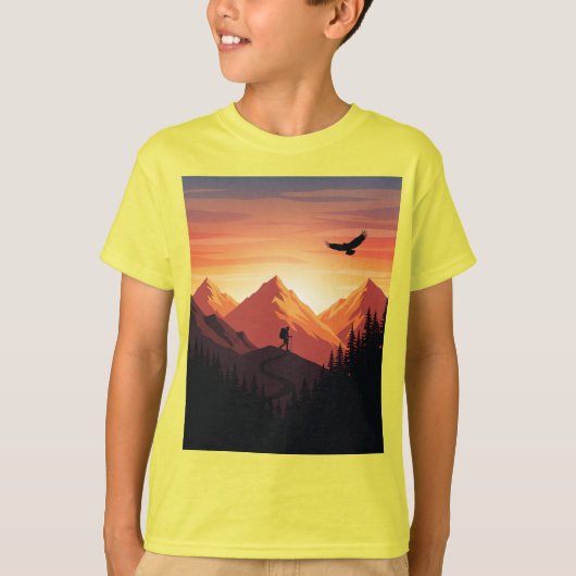 T-shirt Adventure Await Mountain Silhouette (Devant)