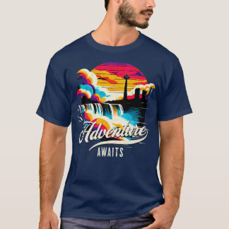 T-shirt Adventure Await Niagara Falls Design Vintage