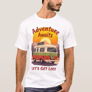 T-shirt Adventure Await - Obtenons Lost Van Life