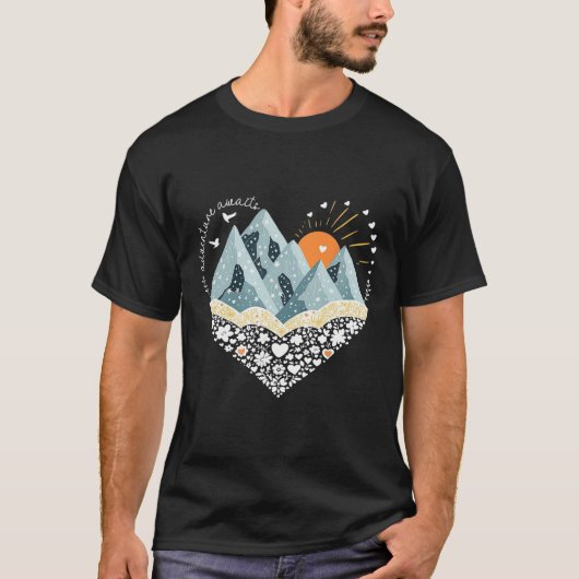 T-shirt Adventure Awaits Mountain Hiking Camping Nature Lo (Devant)