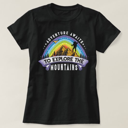 T-shirt Adventure Awaits To Explore The Mountains (Design devant)