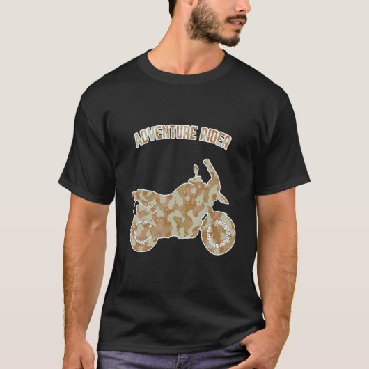 T-shirt Adventure Motorcycle Biker Off Road Rider Camoufla (Devant)