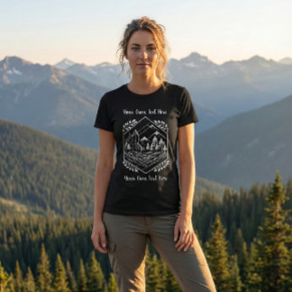 T-shirt Adventure Mountain Hexagon Nature Your Text
