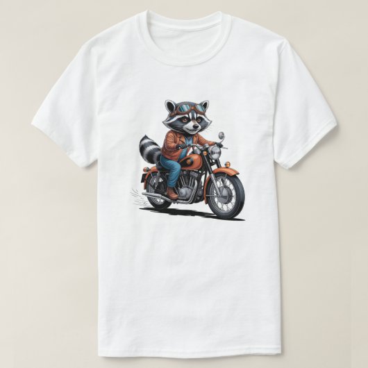 T-shirt Adventure Raccoon Biker Classic Motorcycle Graphic (Design devant)