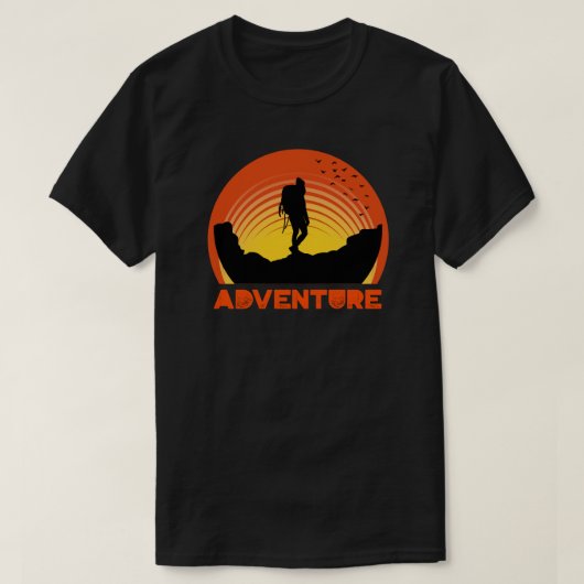 T-shirt Adventure Retro Summer Sunset (Design devant)