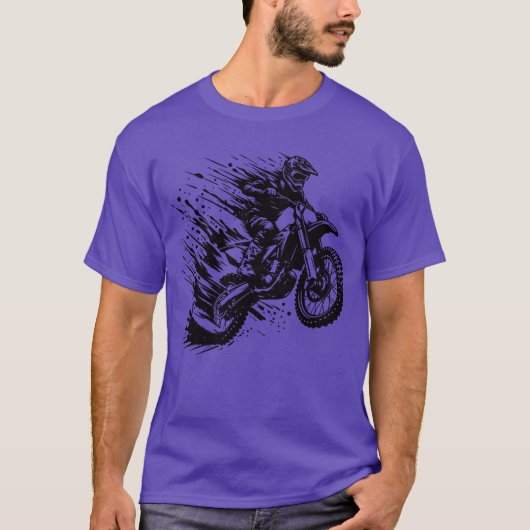 T-shirt Adventure Sport Motocross Hobby Style Drawing frie (Devant)