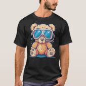 T-shirt Adventures Teddy Bear with diving Googles and Snor (Devant)