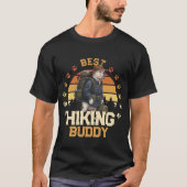T-shirt Adventurous American Bulldog Hiker Wilderness (Devant)