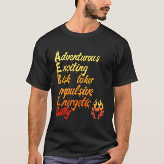 T-shirt Aeries Fire Expirer Graphic Zodiac Acronyme Initi