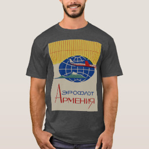 T-shirt Aeroflot Arménie Ad avec Ararat en russe