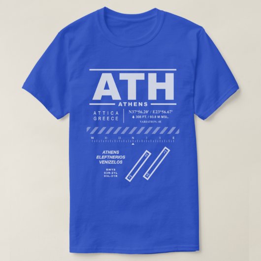 T-shirt Aéroport d'Athènes Eleftherios Venizelos ATH T-Shi (Design devant)