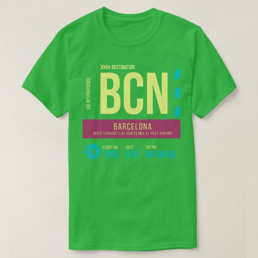 T-shirt Aéroport de Barcelone Marque BCN (Design devant)