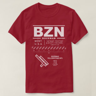 T-shirt Aéroport international de Bozeman Yellowstone BZN