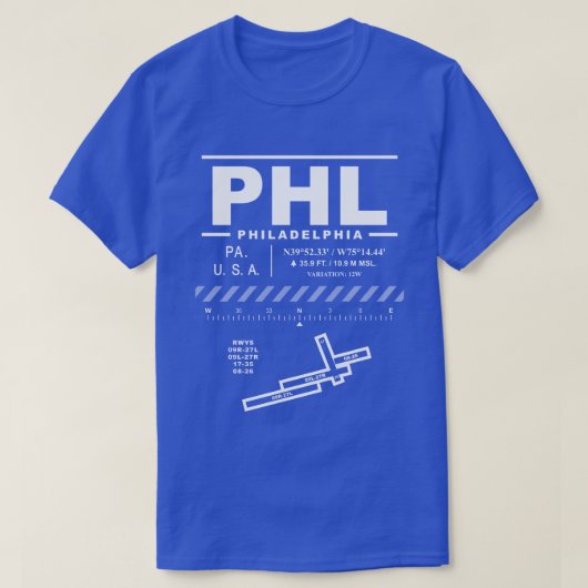 T-shirt Aéroport international de Philadelphie (Design devant)