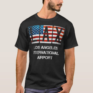 T-shirt Aéroport LAX Los Angeles Distresse Drapeau América
