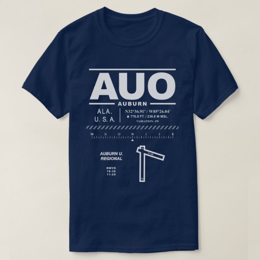 T-shirt Aéroport régional d'Auburn U. AUO (Design devant)