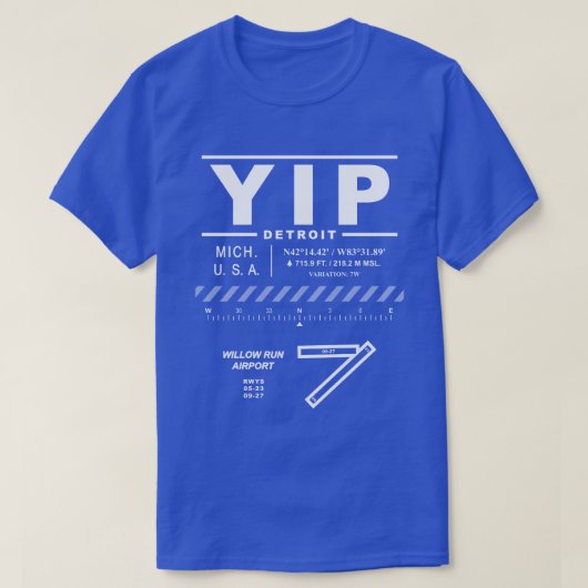 T-shirt Aéroport Willow Run YIP (Design devant)