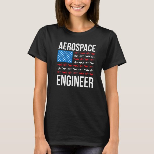 T-shirt Aerospace Engineering US Flag Aerospace Engineer W (Devant)