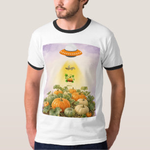 T-shirt Aesthetic Cottagecore UFO Citrouille Abduction Aqu