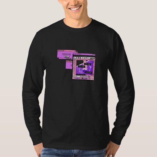 T-shirt Aesthetic PC Browser Vaporwave Sad Illustration (Devant)