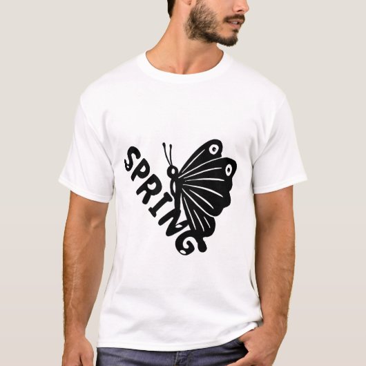 T-shirt  Aesthetic Spring Butterfly Minimalist Graphic (Devant)