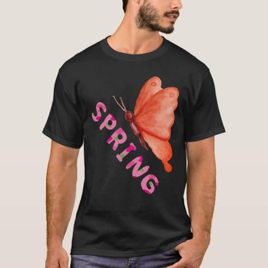 T-shirt Aesthetic Spring Butterfly Minimalist Graphic (Devant)