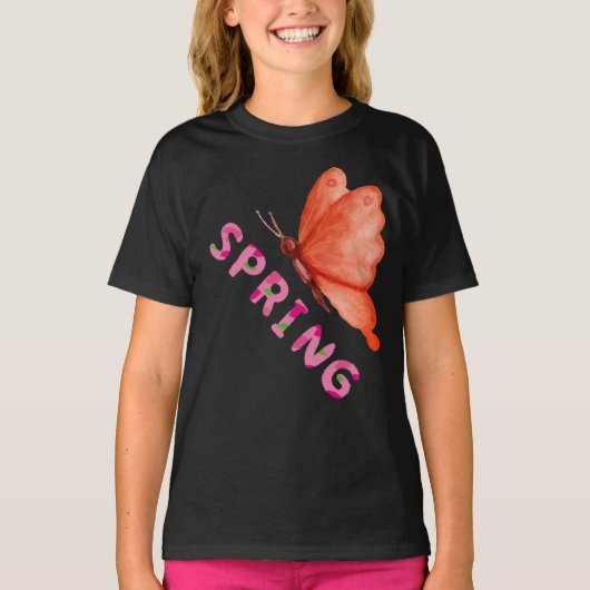 T-shirt  Aesthetic Spring Butterfly Minimalist Graphic (Devant)