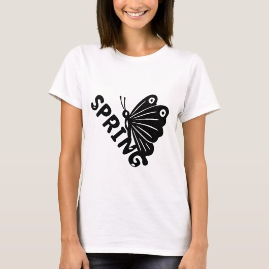 T-shirt  Aesthetic Spring Butterfly Minimalist Graphic (Devant)