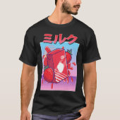 T-shirt Aesthetic Strawberry Milk Shake Vaporwave 90s Japa (Devant)