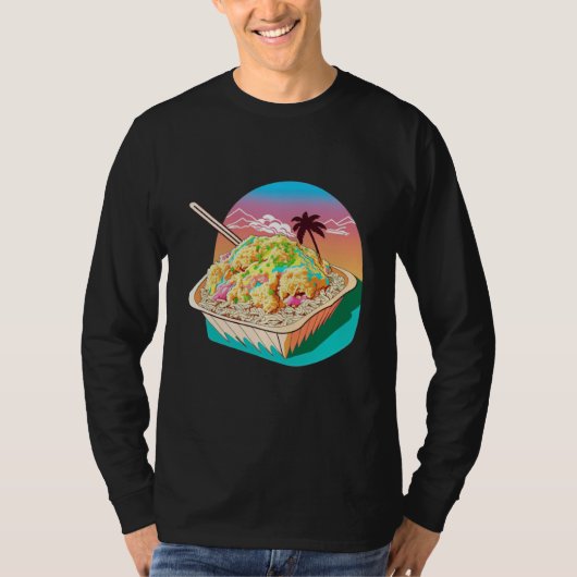 T-shirt Aesthetic Synthwave Fried Rice with 80s Aesthetic (Devant)