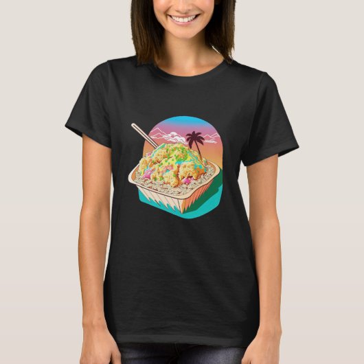 T-shirt Aesthetic Synthwave Fried Rice with 80s Aesthetic (Devant)