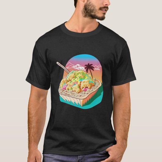 T-shirt Aesthetic Synthwave Fried Rice with 80s Aesthetic (Devant)