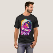 T-shirt Aesthetic Vaporwave Space Cat 80s 90s Astronaut (Devant entier)