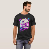 T-shirt Aesthetic Vaporwave Space Cat 80s 90s Astronaut 3 (Devant entier)