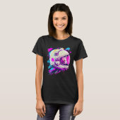 T-shirt Aesthetic Vaporwave Space Cat 80s 90s Astronaut  3 (Devant entier)