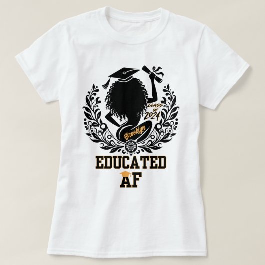 T-shirt "AF instruite" Twerk Black/Yellow Graduation (Design devant)