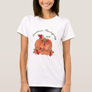 T-shirt Affaire Leaves de Rustic Wood Autumn Orange Pumkin