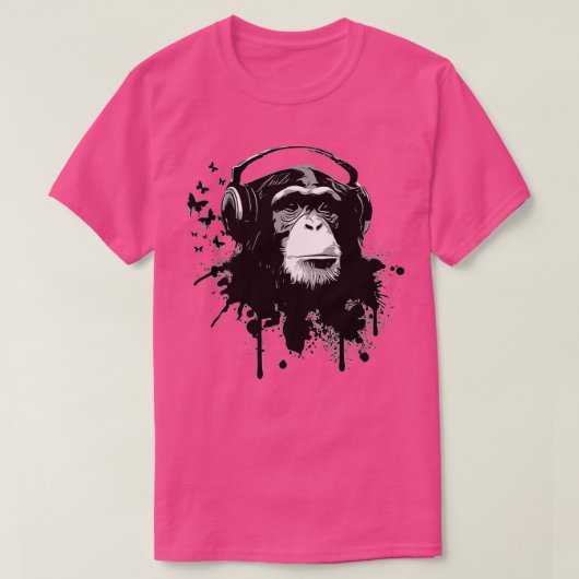 T-shirt Affaires Monkey munyuk ngrungokke musik (Design devant)