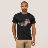 T-shirt affamé de loup de bande dessinée mignonne (Devant entier)