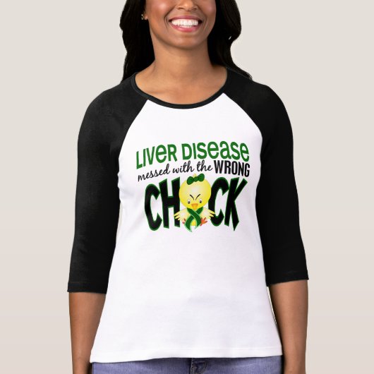 T-shirt Affection hépatique salie avec le poussin faux (Devant)