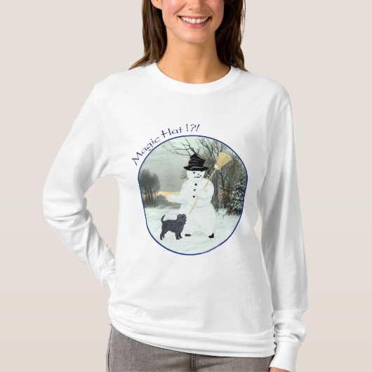 T-shirt Affenpinscher et Snowman (Devant)