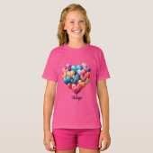 T-shirt Affichage de mon amour avec/ Coeurs multicolores (Devant entier)