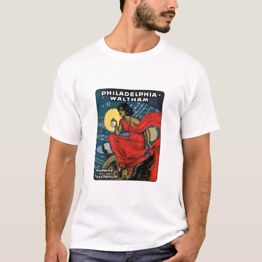 T-shirt Affiche 1900 de montre de poche de Waltham (Devant)
