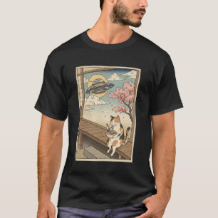 T-shirt Affiche Alien Chaton Traditionnel Japonais Mangean