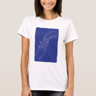 T-shirt Affiche bleue moderne abstraite aux mains en art l