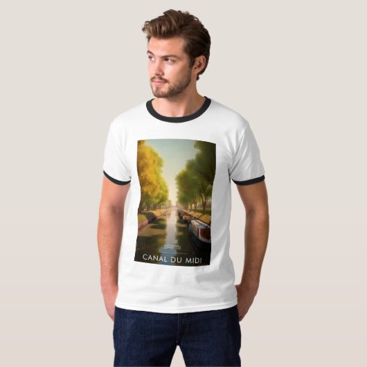 T-shirt Affiche Canal du midi - France - illustration (Devant entier)