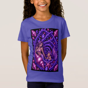 T-Shirt Affiche d'art de rêve de mermaid fantasy duo viole